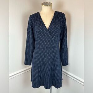LOFT knit faux wrap dress- navy blue - NEVER WORN!